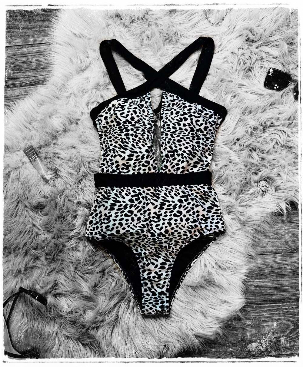 Popvil Leopard Print Plunging Cut-Out One-Piece Swimsuit